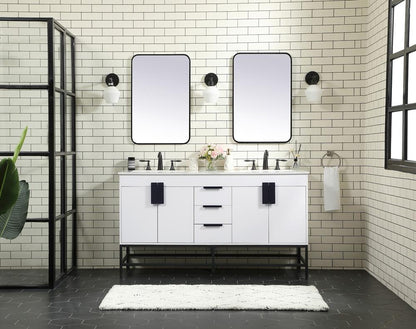 Elegant Furniture & Lighting - Eugene 60 inch double bathroom vanity in white - VF48860DMWH veiw 5