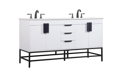 Elegant Furniture & Lighting - Eugene 60 inch double bathroom vanity in white - VF48860DMWH veiw 8