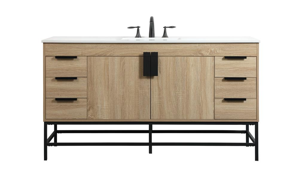 Elegant Furniture & Lighting - Eugene 60 inch Single bathroom vanity in mango wood - VF48860MW veiw 1