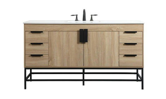 Elegant Furniture & Lighting - Eugene 60 inch Single bathroom vanity in mango wood - VF48860MW veiw 1