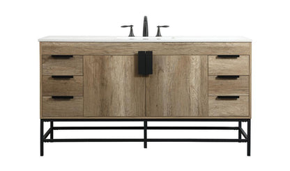 Elegant Furniture & Lighting - Eugene 60 inch Single bathroom vanity in natural oak - VF48860NT veiw 1