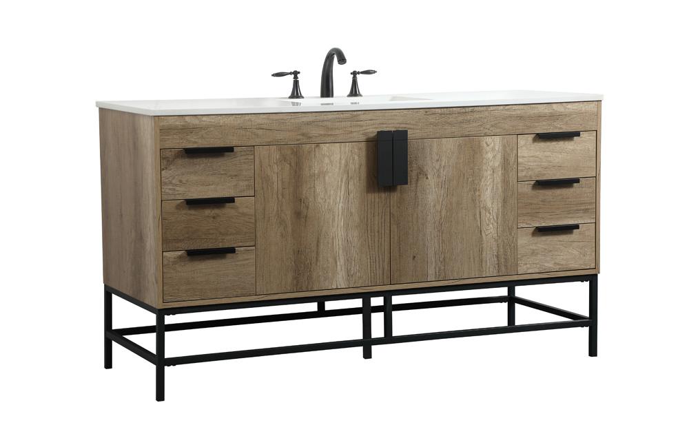 Elegant Furniture & Lighting - Eugene 60 inch Single bathroom vanity in natural oak - VF48860NT veiw 8