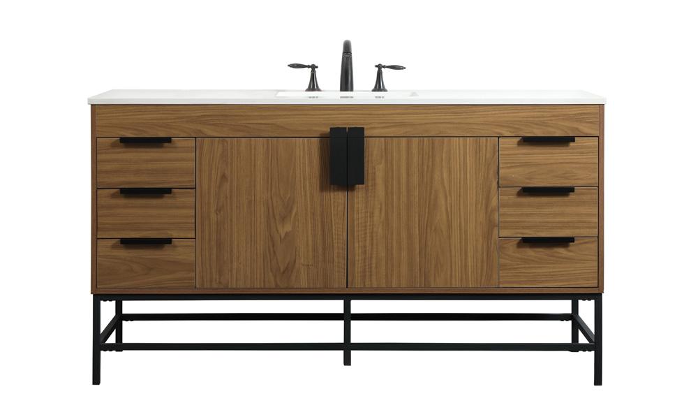 Elegant Furniture & Lighting - Eugene 60 inch Single bathroom vanity in walnut brown - VF48860WB veiw 1