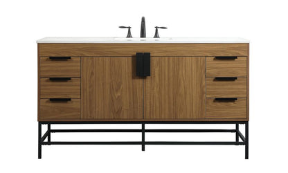 Elegant Furniture & Lighting - Eugene 60 inch Single bathroom vanity in walnut brown - VF48860WB veiw 1