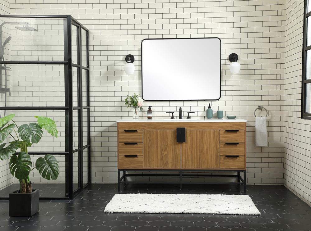 Elegant Furniture & Lighting - Eugene 60 inch Single bathroom vanity in walnut brown - VF48860WB veiw 5