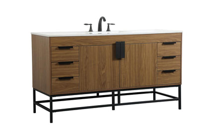 Elegant Furniture & Lighting - Eugene 60 inch Single bathroom vanity in walnut brown - VF48860WB veiw 8