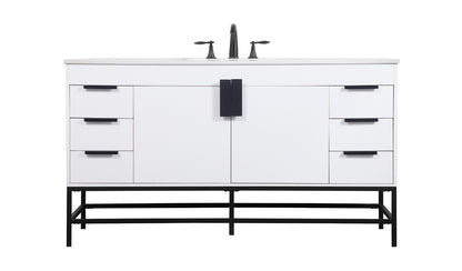 Elegant Furniture & Lighting - Eugene 60 inch Single bathroom vanity in white - VF48860MWH veiw 1
