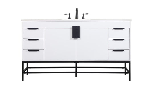 Elegant Furniture & Lighting - Eugene 60 inch Single bathroom vanity in white - VF48860MWH veiw 1