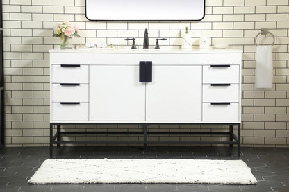 Elegant Furniture & Lighting - Eugene 60 inch Single bathroom vanity in white - VF48860MWH veiw 2