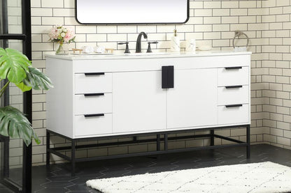 Elegant Furniture & Lighting - Eugene 60 inch Single bathroom vanity in white - VF48860MWH veiw 3
