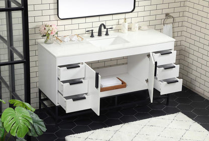 Elegant Furniture & Lighting - Eugene 60 inch Single bathroom vanity in white - VF48860MWH veiw 4