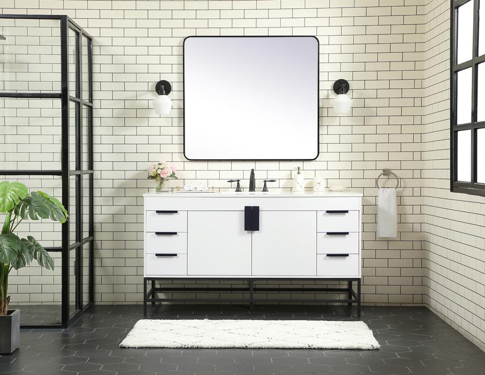 Elegant Furniture & Lighting - Eugene 60 inch Single bathroom vanity in white - VF48860MWH veiw 5