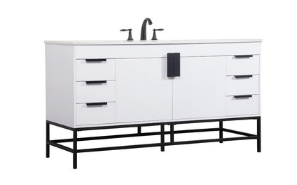 Elegant Furniture & Lighting - Eugene 60 inch Single bathroom vanity in white - VF48860MWH veiw 8