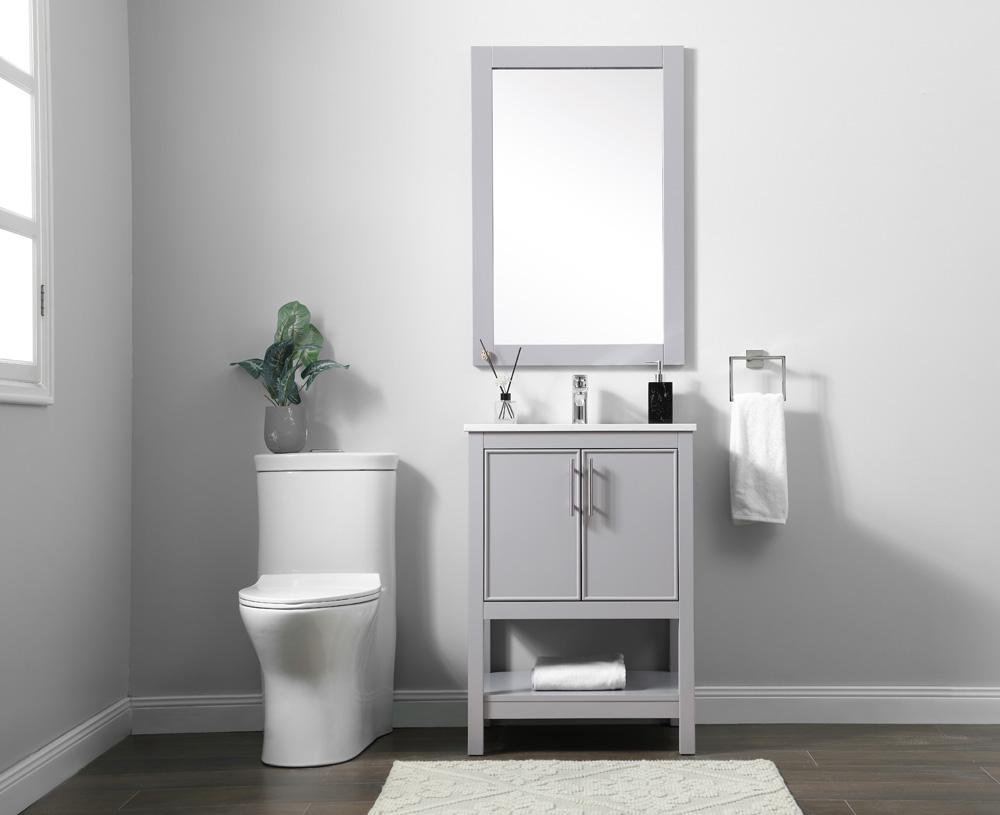 Elegant Furniture & Lighting - Everett 24 Inch SIngle Bathroom Vanity In Grey - VF26624GR veiw 5