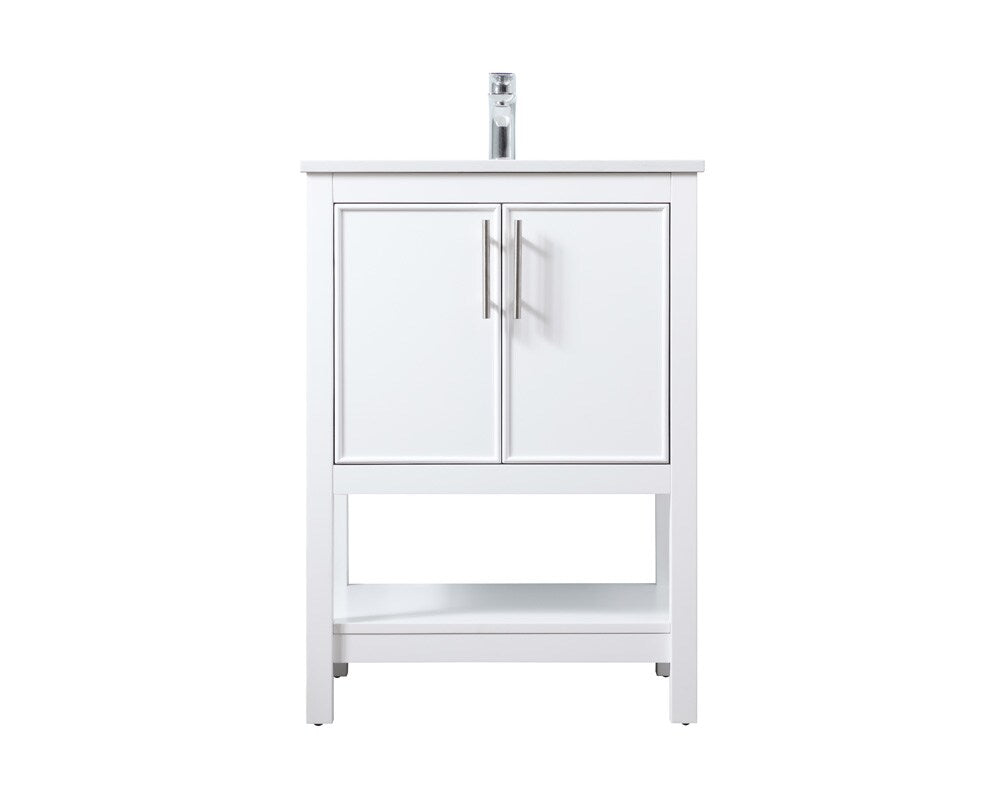 Elegant Furniture & Lighting - Everett 24 Inch SIngle Bathroom Vanity In White - VF26624WH veiw 1