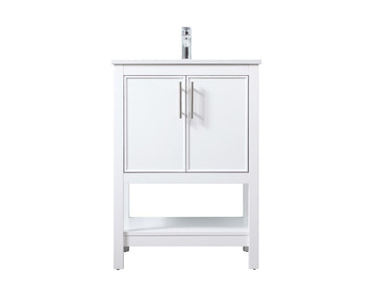 Elegant Furniture & Lighting - Everett 24 Inch SIngle Bathroom Vanity In White - VF26624WH veiw 1