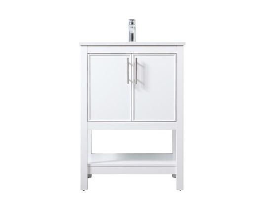 Elegant Furniture & Lighting - Everett 24 Inch SIngle Bathroom Vanity In White - VF26624WH veiw 1