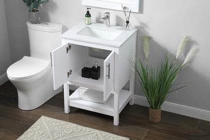 Elegant Furniture & Lighting - Everett 24 Inch SIngle Bathroom Vanity In White - VF26624WH veiw 4