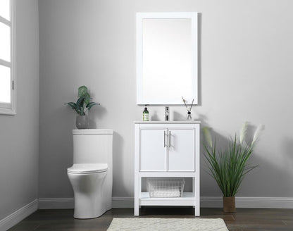 Elegant Furniture & Lighting - Everett 24 Inch SIngle Bathroom Vanity In White - VF26624WH veiw 5