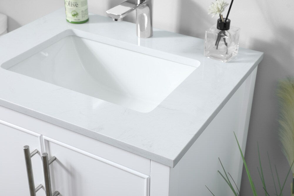 Elegant Furniture & Lighting - Everett 24 Inch SIngle Bathroom Vanity In White - VF26624WH veiw 6