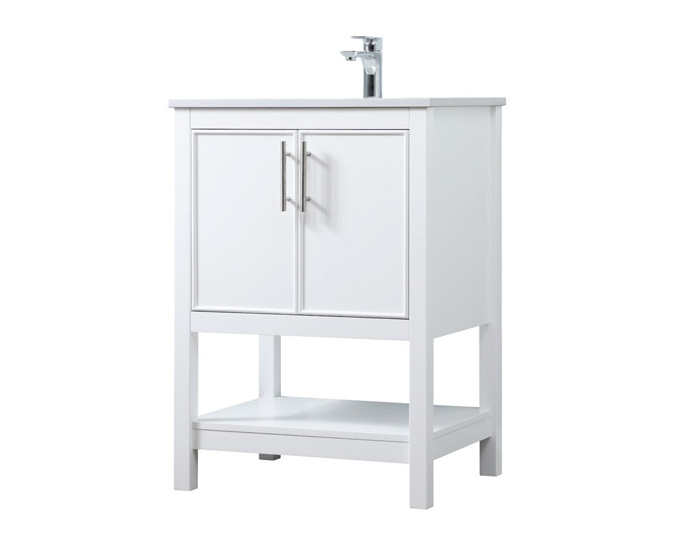 Elegant Furniture & Lighting - Everett 24 Inch SIngle Bathroom Vanity In White - VF26624WH veiw 8