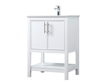 Elegant Furniture & Lighting - Everett 24 Inch SIngle Bathroom Vanity In White - VF26624WH veiw 8