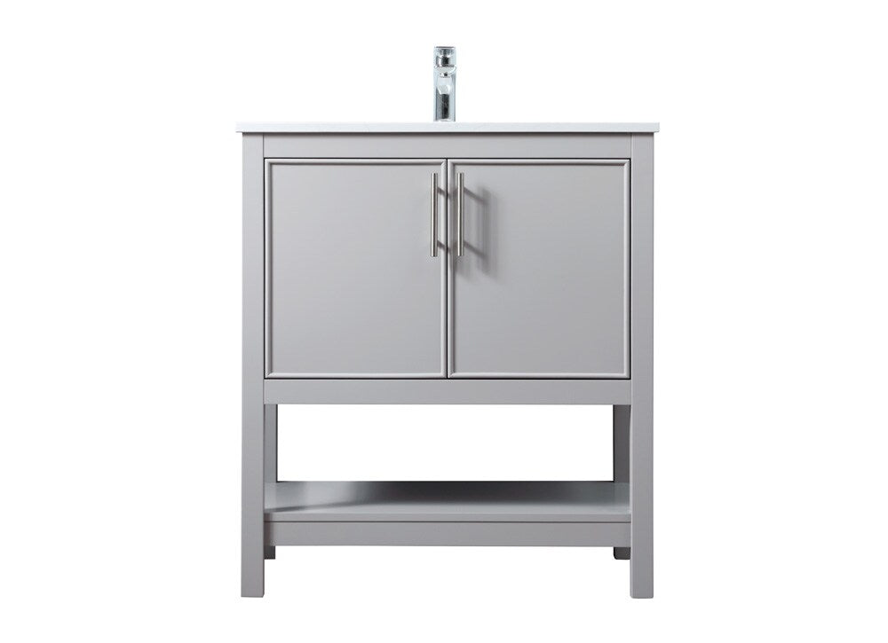 Elegant Furniture & Lighting - Everett 30 Inch SIngle Bathroom Vanity In Grey - VF26630GR veiw 1