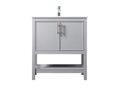 Elegant Furniture & Lighting - Everett 30 Inch SIngle Bathroom Vanity In Grey - VF26630GR veiw 1