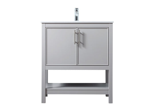 Elegant Furniture & Lighting - Everett 30 Inch SIngle Bathroom Vanity In Grey - VF26630GR veiw 1