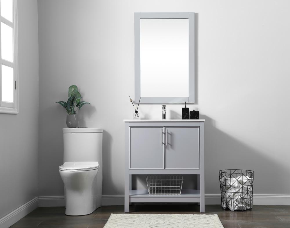 Elegant Furniture & Lighting - Everett 30 Inch SIngle Bathroom Vanity In Grey - VF26630GR veiw 5
