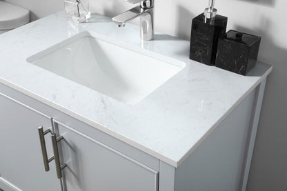 Elegant Furniture & Lighting - Everett 30 Inch SIngle Bathroom Vanity In Grey - VF26630GR veiw 6