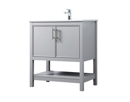 Elegant Furniture & Lighting - Everett 30 Inch SIngle Bathroom Vanity In Grey - VF26630GR veiw 8