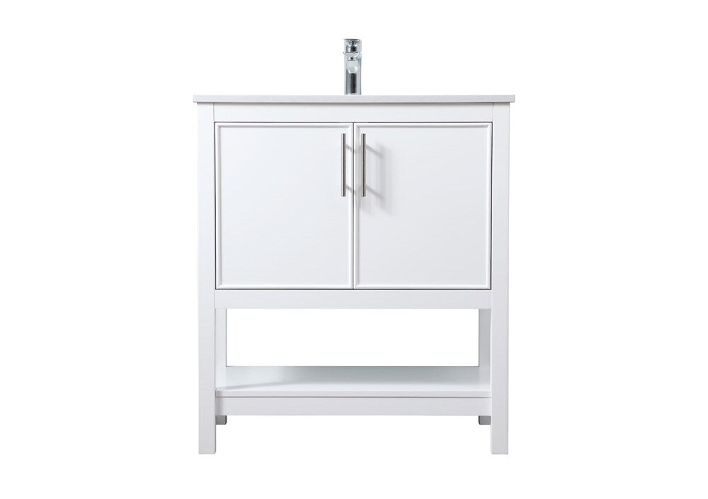 Elegant Furniture & Lighting - Everett 30 Inch SIngle Bathroom Vanity In White - VF26630WH veiw 1
