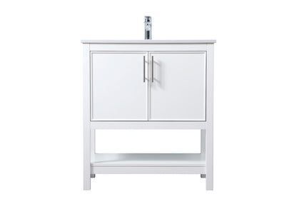 Elegant Furniture & Lighting - Everett 30 Inch SIngle Bathroom Vanity In White - VF26630WH veiw 1