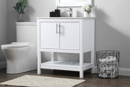 Elegant Furniture & Lighting - Everett 30 Inch SIngle Bathroom Vanity In White - VF26630WH veiw 3