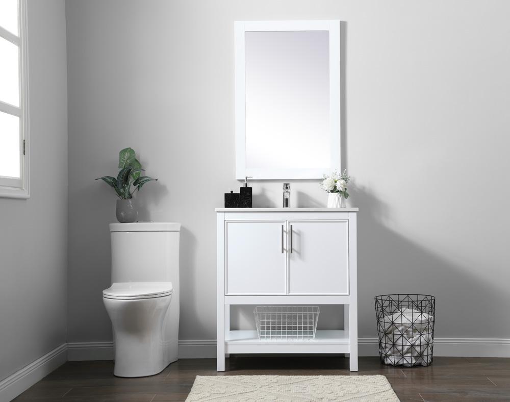 Elegant Furniture & Lighting - Everett 30 Inch SIngle Bathroom Vanity In White - VF26630WH veiw 5