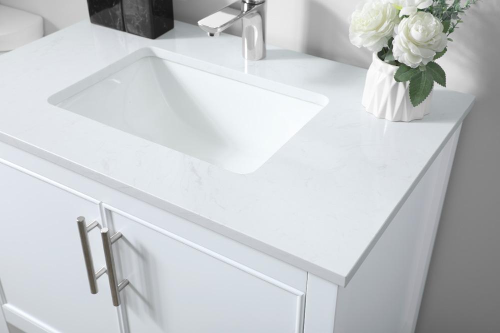 Elegant Furniture & Lighting - Everett 30 Inch SIngle Bathroom Vanity In White - VF26630WH veiw 6