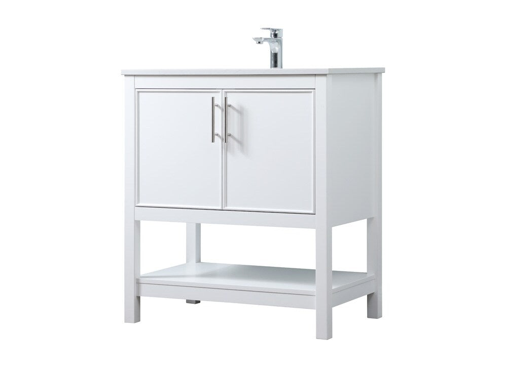 Elegant Furniture & Lighting - Everett 30 Inch SIngle Bathroom Vanity In White - VF26630WH veiw 8