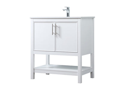 Elegant Furniture & Lighting - Everett 30 Inch SIngle Bathroom Vanity In White - VF26630WH veiw 8