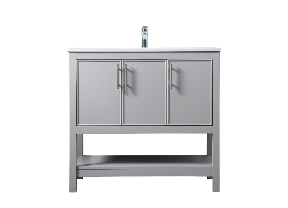 Elegant Furniture & Lighting - Everett 36 Inch SIngle Bathroom Vanity In Grey - VF26636GR veiw 1
