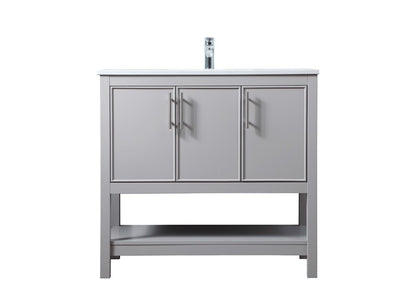 Elegant Furniture & Lighting - Everett 36 Inch SIngle Bathroom Vanity In Grey - VF26636GR veiw 1
