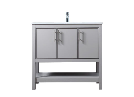 Elegant Furniture & Lighting - Everett 36 Inch SIngle Bathroom Vanity In Grey - VF26636GR veiw 1
