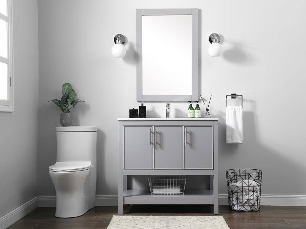 Elegant Furniture & Lighting - Everett 36 Inch SIngle Bathroom Vanity In Grey - VF26636GR veiw 5