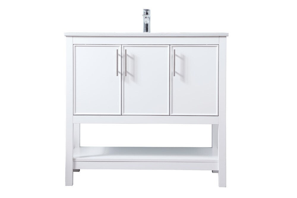 Elegant Furniture & Lighting - Everett 36 Inch SIngle Bathroom Vanity In White - VF26636WH veiw 1