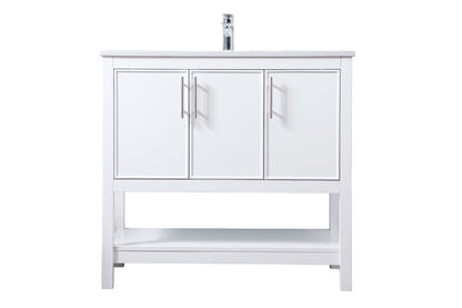 Elegant Furniture & Lighting - Everett 36 Inch SIngle Bathroom Vanity In White - VF26636WH veiw 1