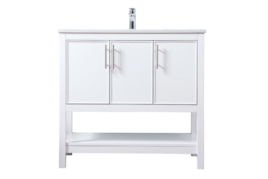 Elegant Furniture & Lighting - Everett 36 Inch SIngle Bathroom Vanity In White - VF26636WH veiw 1