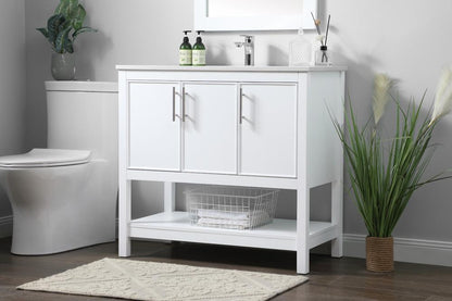 Elegant Furniture & Lighting - Everett 36 Inch SIngle Bathroom Vanity In White - VF26636WH veiw 3