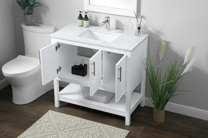 Elegant Furniture & Lighting - Everett 36 Inch SIngle Bathroom Vanity In White - VF26636WH veiw 4