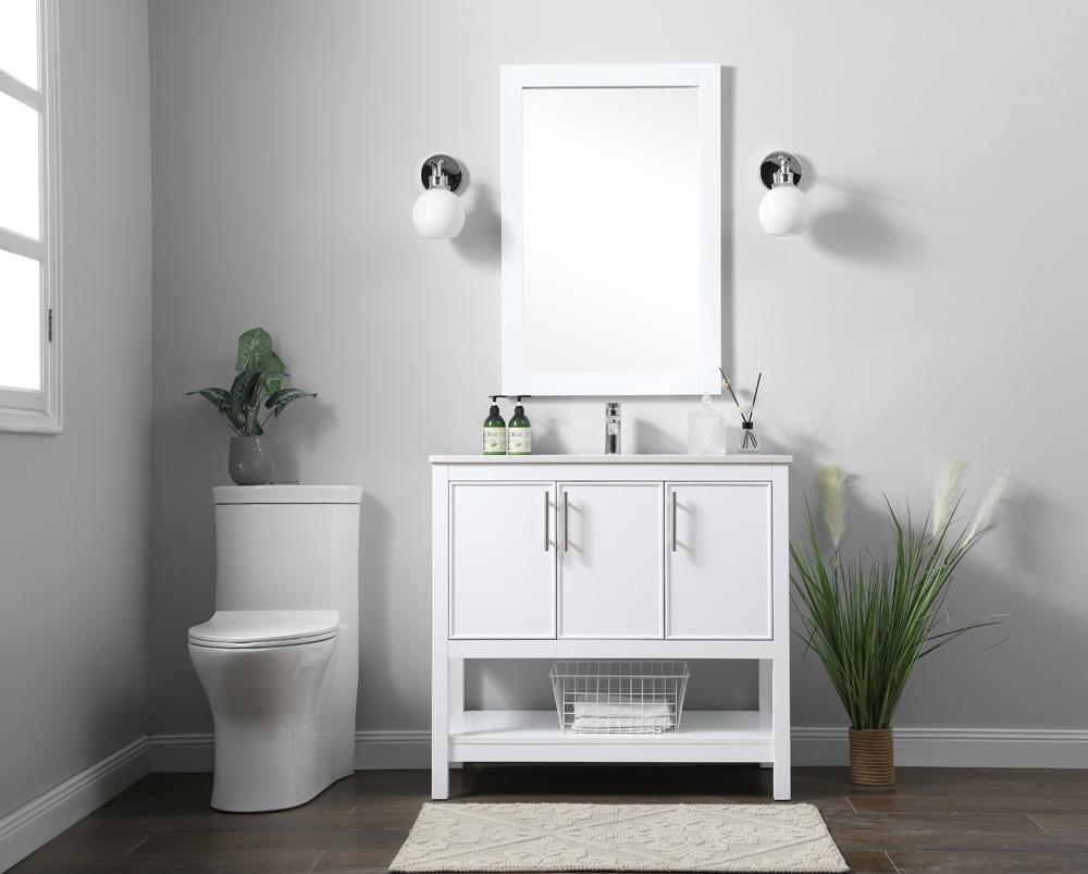 Elegant Furniture & Lighting - Everett 36 Inch SIngle Bathroom Vanity In White - VF26636WH veiw 5