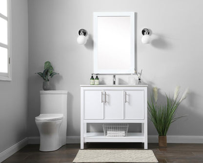 Elegant Furniture & Lighting - Everett 36 Inch SIngle Bathroom Vanity In White - VF26636WH veiw 5